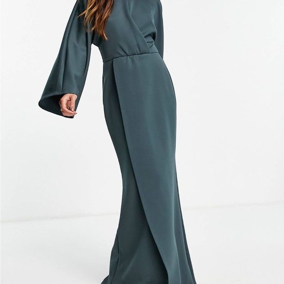 ASOS Teal Maxi Long Sleeve Modest Hijabi Dress - Picture 1 of 4